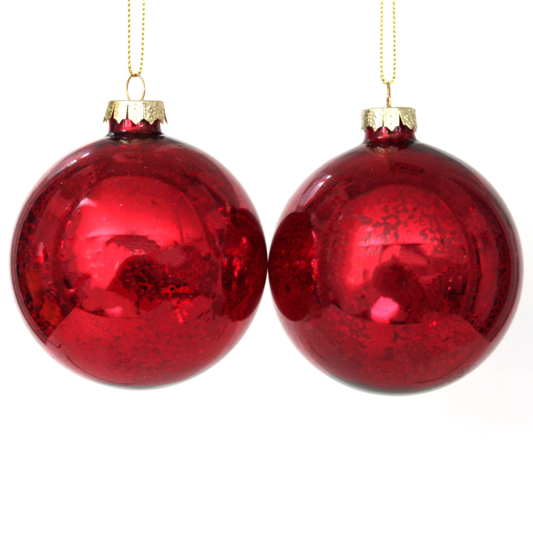 Red Glass Bauble Set