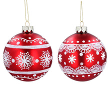 Load image into Gallery viewer, Matt Red Snowflake &amp; Star Baubles
