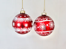 Load image into Gallery viewer, Matt Red Snowflake &amp; Star Baubles
