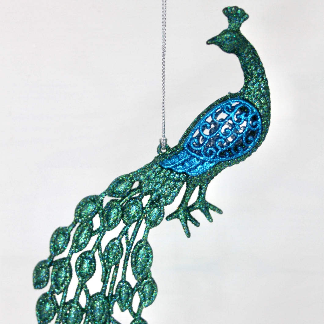 Glitter Peacock Decoration